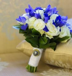 Синие свадебные букеты